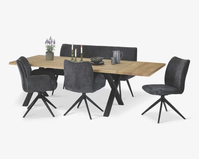 Spisebordsstol med drejestel i grå