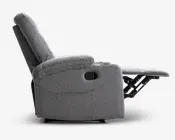 Hvilestol med recliner grå møbelstof