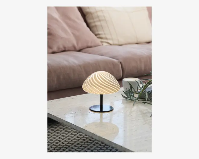 Bordlampe Mini Mus grå H.17 cm 