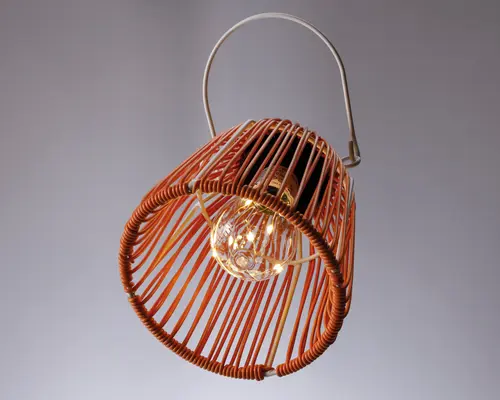 Solar loftlampe lanterne orange H.16,5 cm