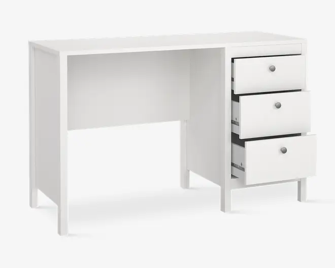 Skrivebord Madrid hvid kunstfiner