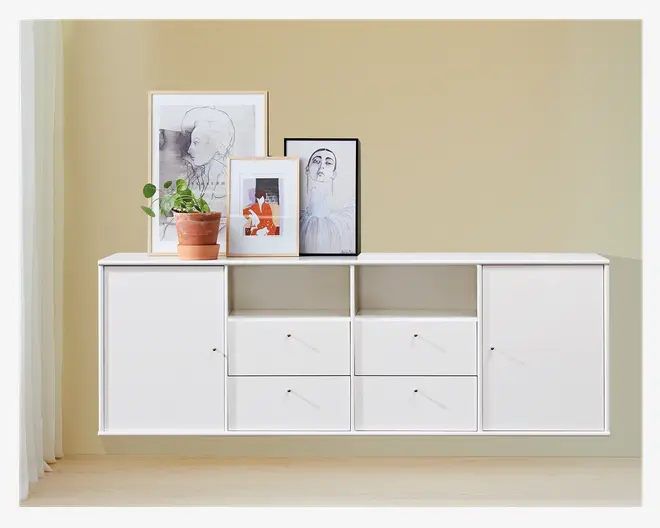 Reol Mistral 4 Sekt. m/2 Døre og 4 Skuffer