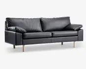 Sofa 3 pers sort læder