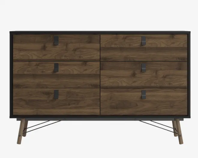 Kommode Ry m. 6 skuffer