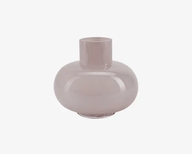 Vase Rund Glas Rose H.13 cm 