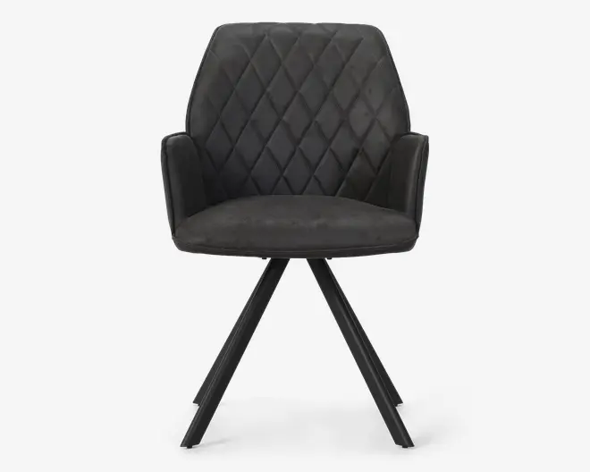 Spisebordsstol med armlæn grå