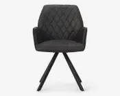 Spisebordsstol med armlæn grå