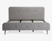 Sengeramme 180 x 200 cm i gråt møbelstof