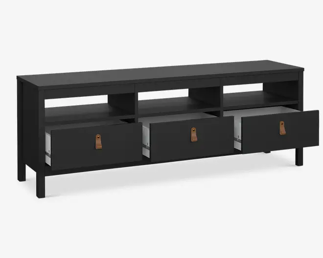Tv-bord Madrid sort m/3 skuffer