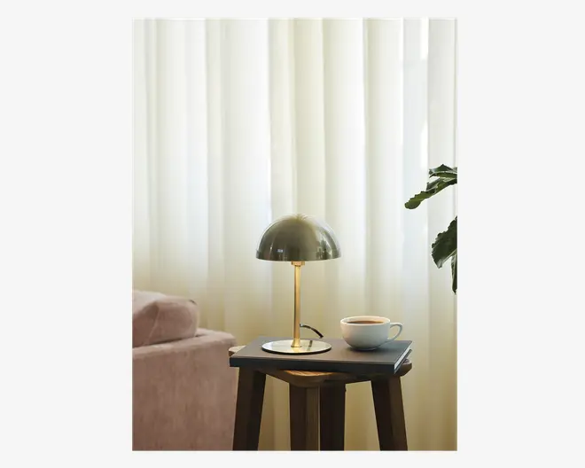 Bordlampe Boogie antik messing H.25 cm 