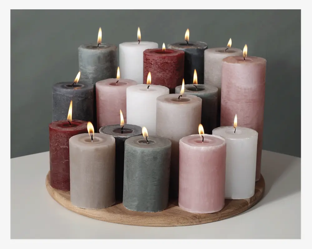 Bloklys Hvid H. 10 cm