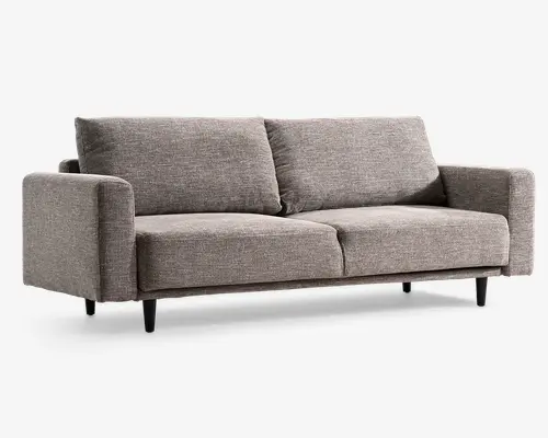 Sovesofa 3 pers. brun med sorte ben