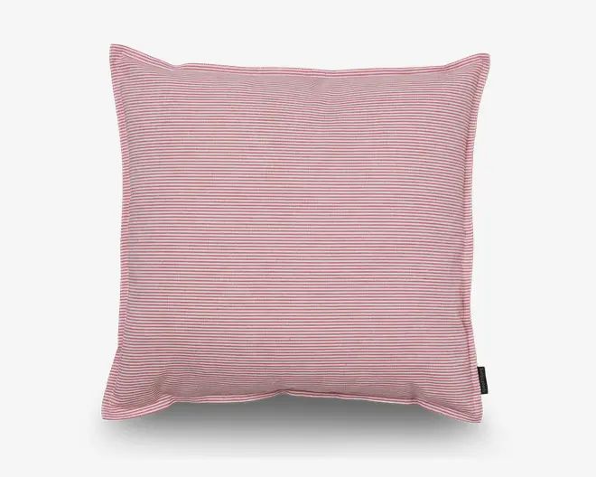 Pude striber mørk rose bomuld 50x50 cm