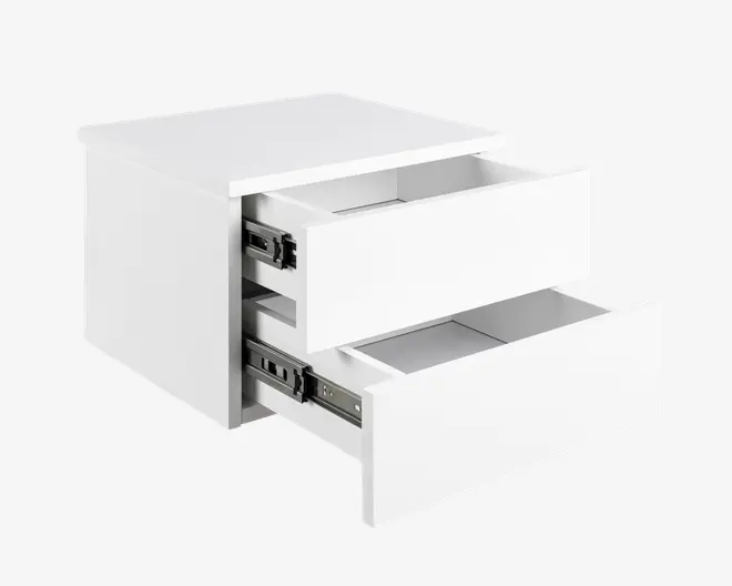 Sengebord Avignon med 2 skuffer hvid