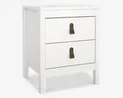 Sengebord Madrid hvid med 2 skuffer