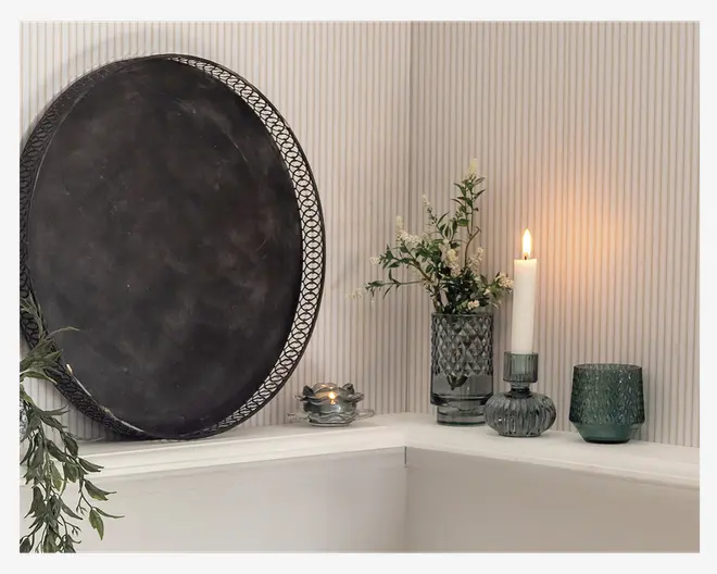 Fyrfadsstage blå Ø.8 x H. 8 cm 