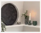 Fyrfadsstage blå Ø.8 x H. 8 cm 