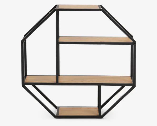 Vægreol Seaford 8 Kantet Vild Eg/Sort