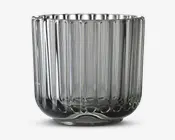 Lyngby fyrfadsstage glas røgfarvet H.6,5 cm 