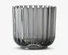 Lyngby fyrfadsstage glas røgfarvet H.6,5 cm 