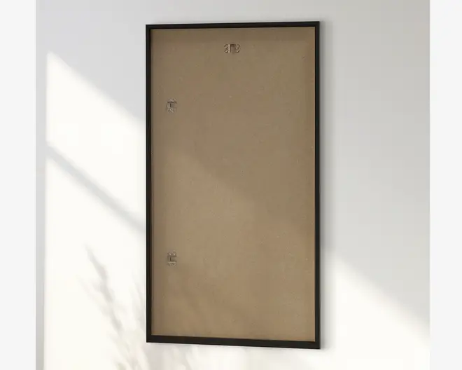 Spejl slim sort træ 40x80 cm