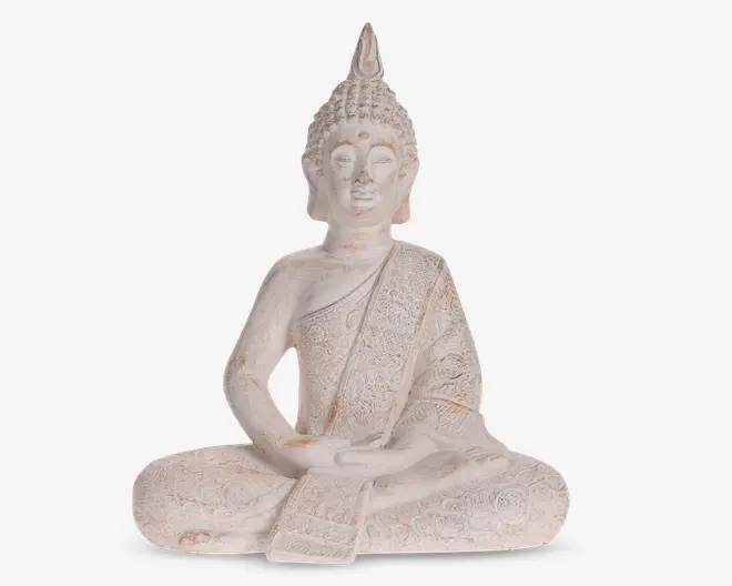 Figur buddha siddende H.36 cm 