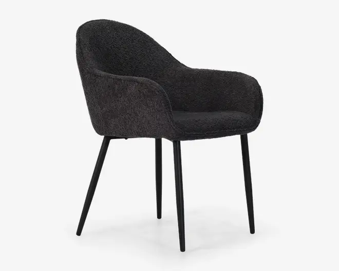 Spisebordsstol med armlæn i grå