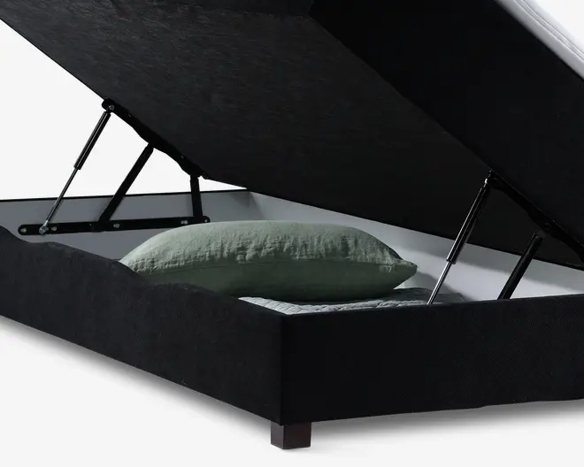 Boxmadras med magasin 180 x 200 cm sort