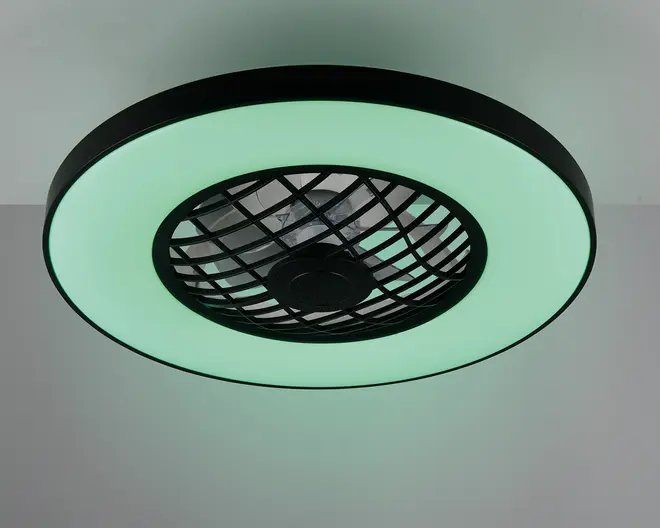 Loftlampe med ventilator og farveskift