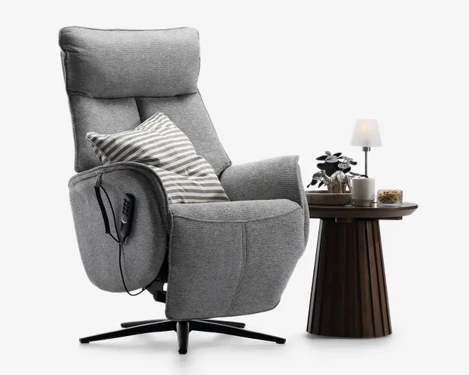 Drejestol m/indbygget skammel og 0-gravity