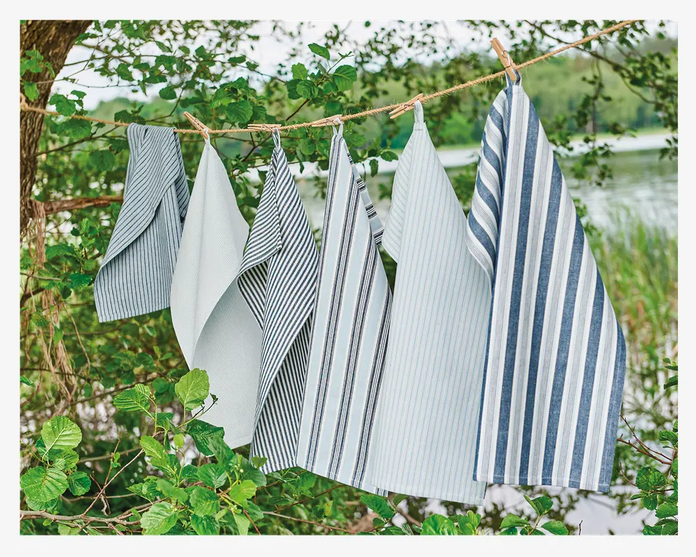 Viskestykke beige stribet 50x70 cm 