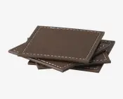Coaster Brun PU 4 Stk. 10x10 cm