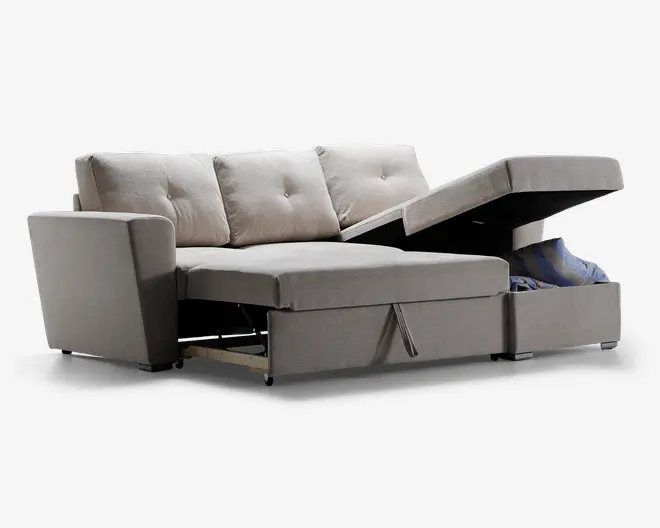 Sovesofa m/posefjedre beige