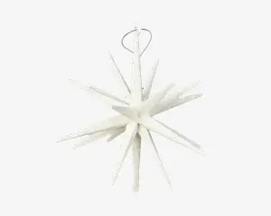 Stjerne M. Glitter Hvid H.15cm