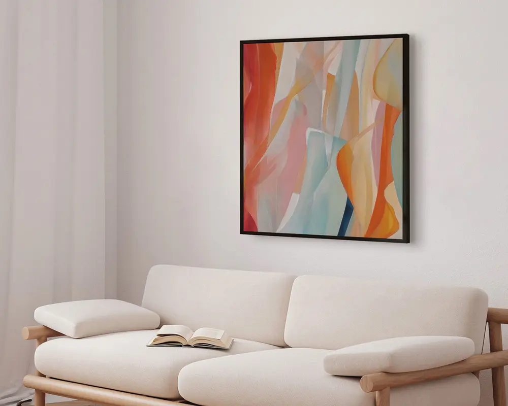 Billede Brun Lines 90x90 cm 