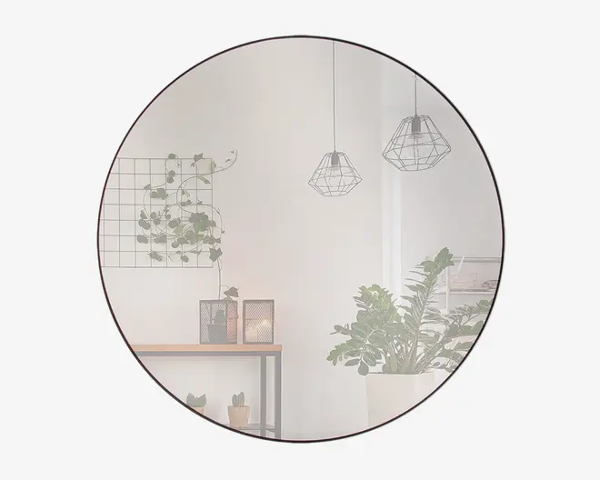 Spejl Cirkel Sort Ø.80 cm