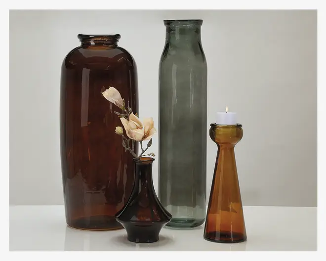 Gulvvase grå H. 76 cm