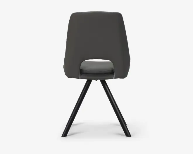 Spisebordsstol i grå kunstlæder