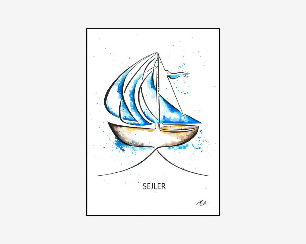 A3 Plakat Sejler Malet