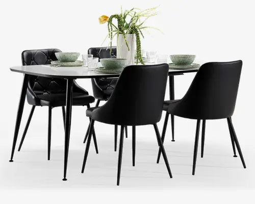 Spisebord oval i hvid B. 100 x L. 170 cm