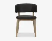 Spisebordsstol i læder med armlæn