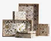 Æske blomst gul/hvid/guld large 