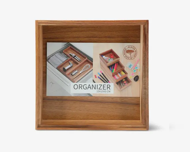 Organiserings bakke akacietræ 15x15 cm