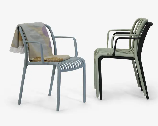 Havestol I Blå Polyurethan