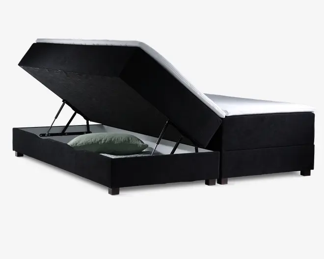 Boxmadras med magasin 180 x 200 cm sort