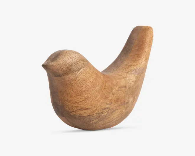 Figur fugl natur H.12,5 cm 