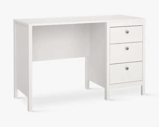 Skrivebord Madrid hvid kunstfiner