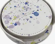 Øl brik plettede sæt m/holder Ø.10 cm 