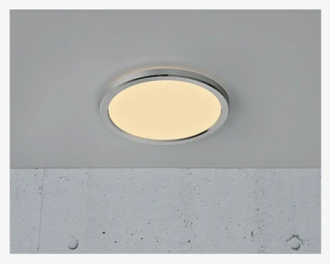 Plafond Oja Krom/Hvid Ø.30 cm