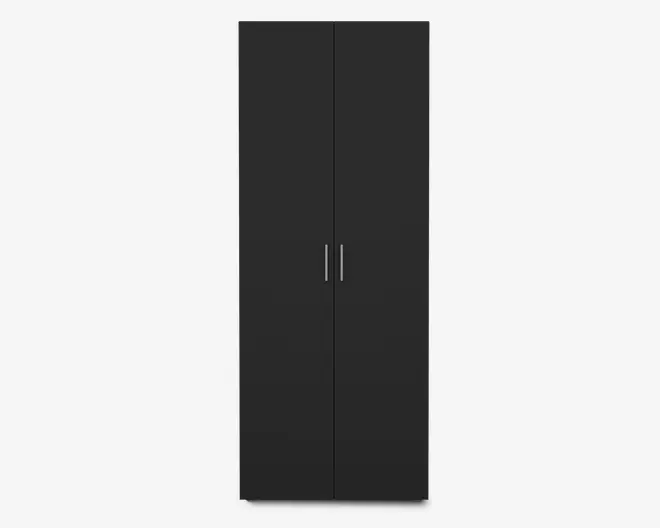 Garderobeskab sort med 2 låger